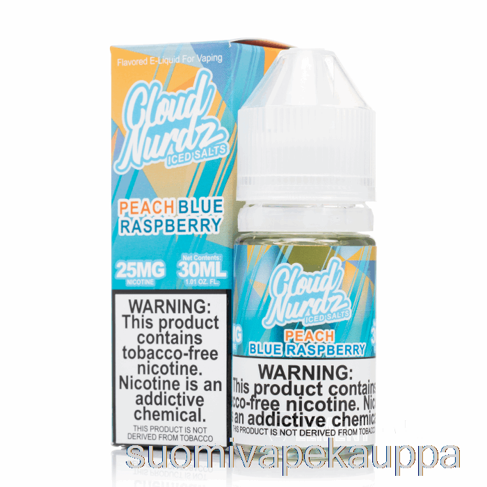 Vape Kauppa Iced Persikka Sininen Razz - Pilvi Nurdz Suolat - 30ml 25mg